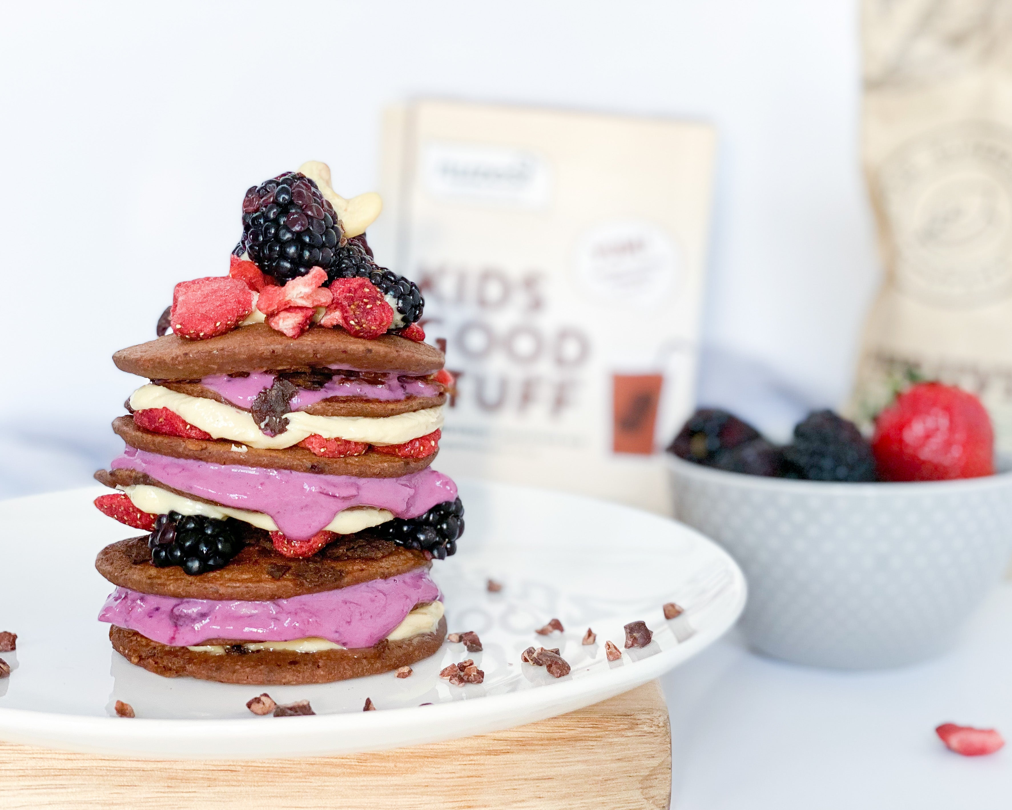 CHOCOLATE CARAMEL VANILLA PANCAKES