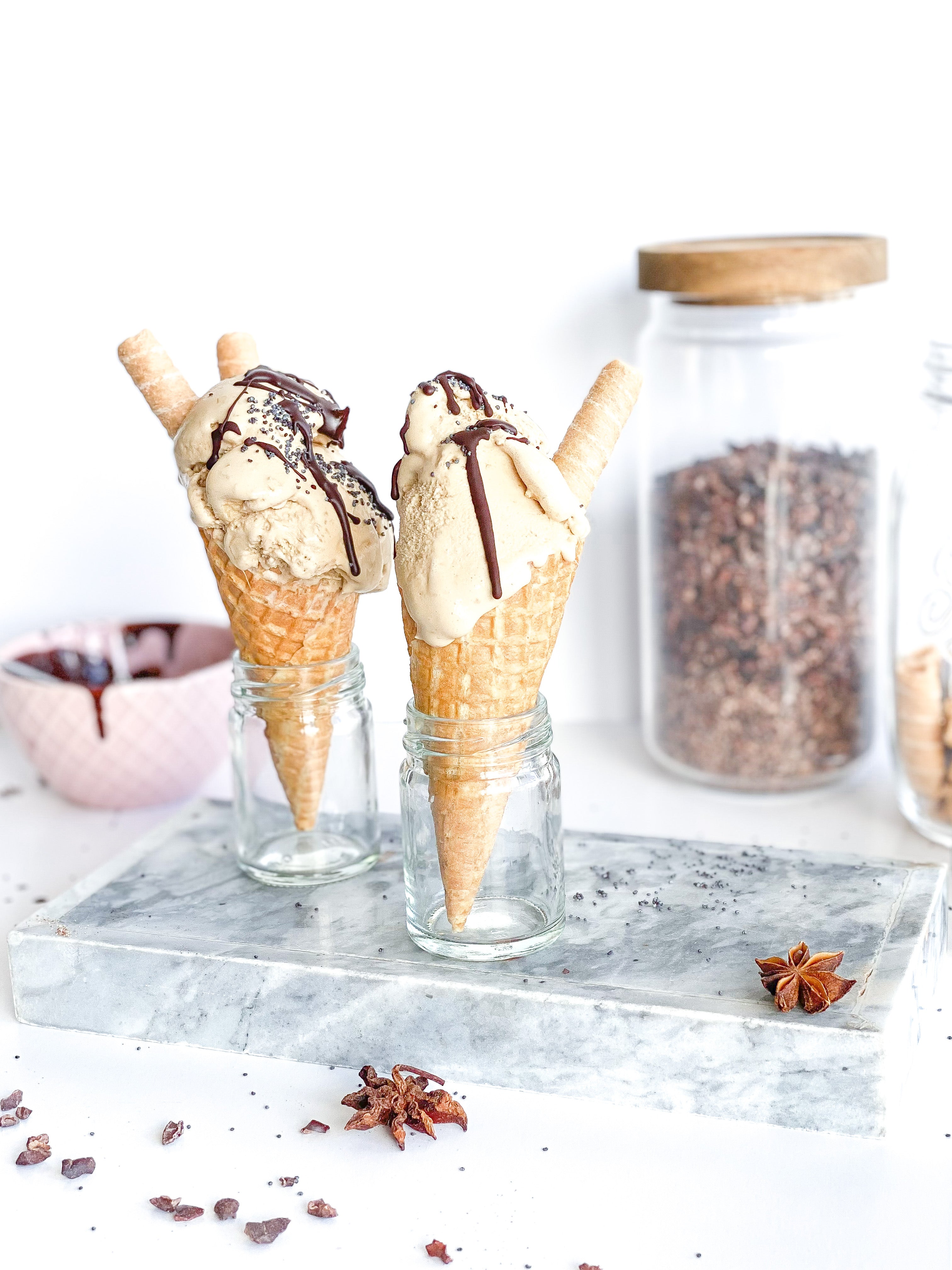 CREAMY VANILLA GINGER MACADAMIA ICE-CREAM