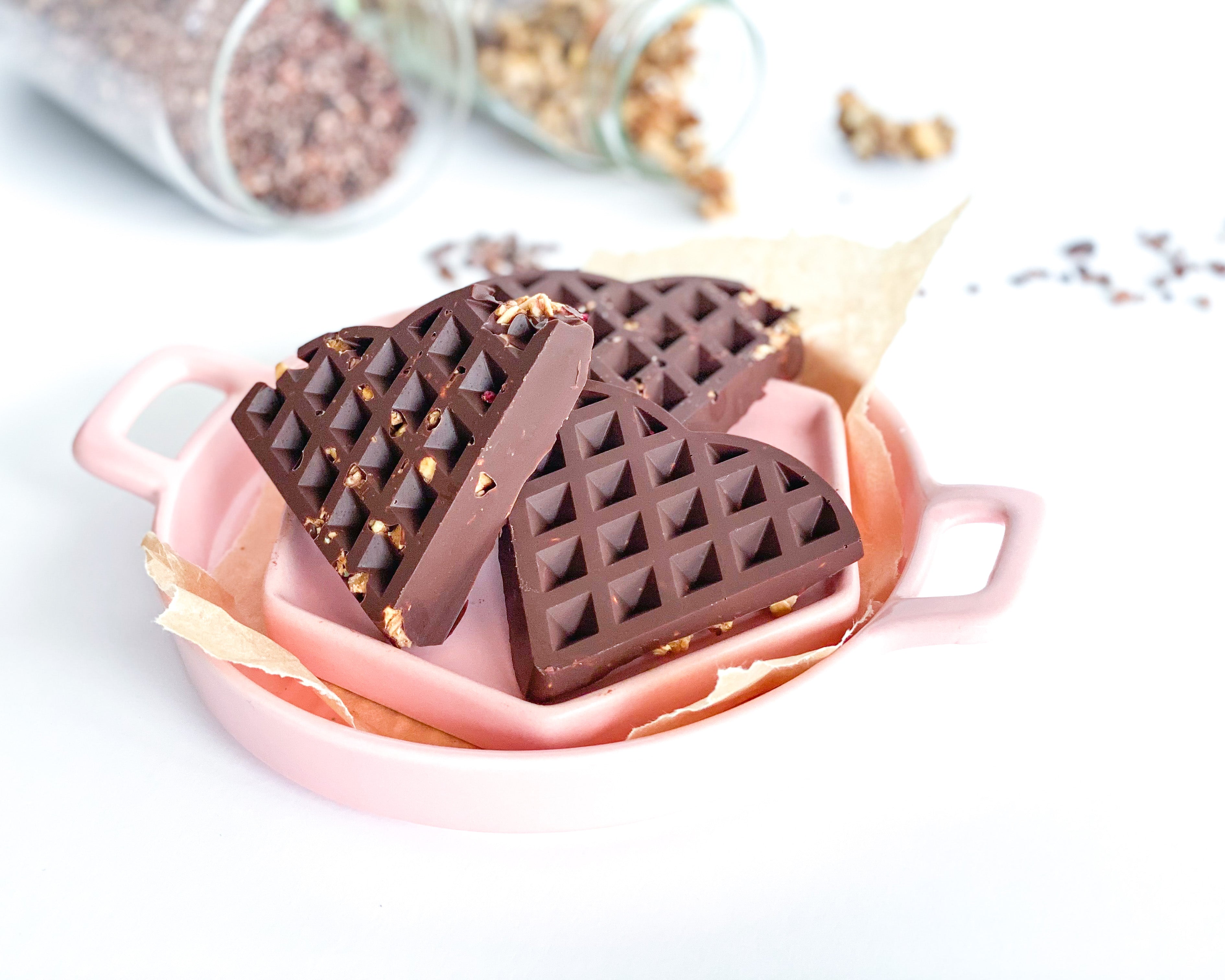 CHOCOLATE GRANOLA PROTEIN WAFFLE BITES
