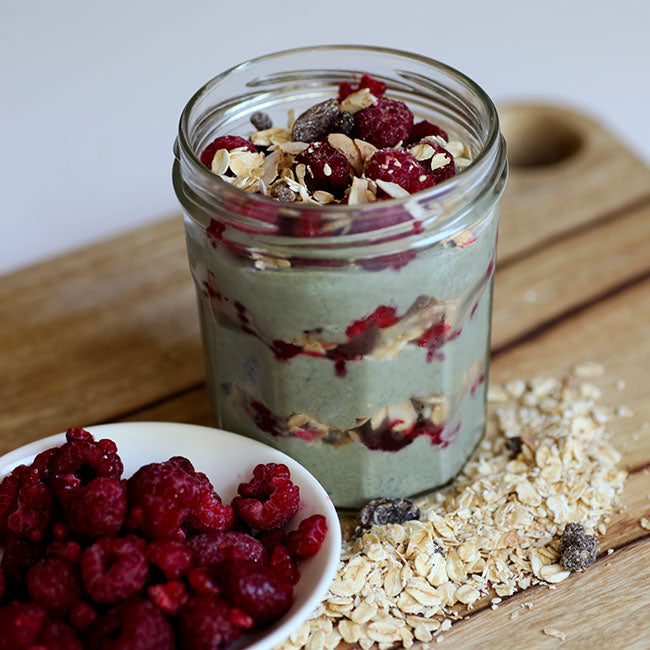 Green Yoghurt and Raspberry Parfait