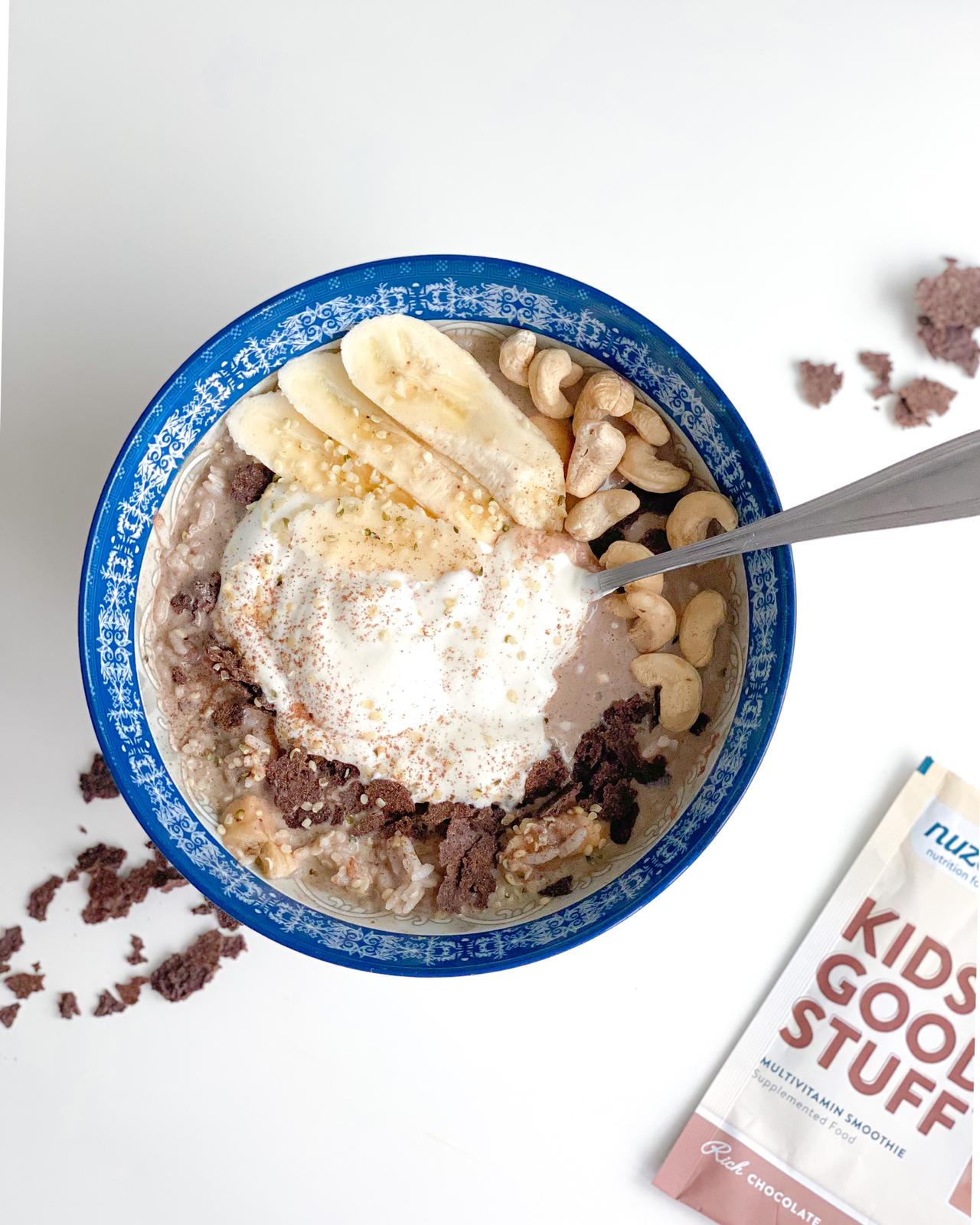 CHOCOLATE BANANA RICE PORRIDGE