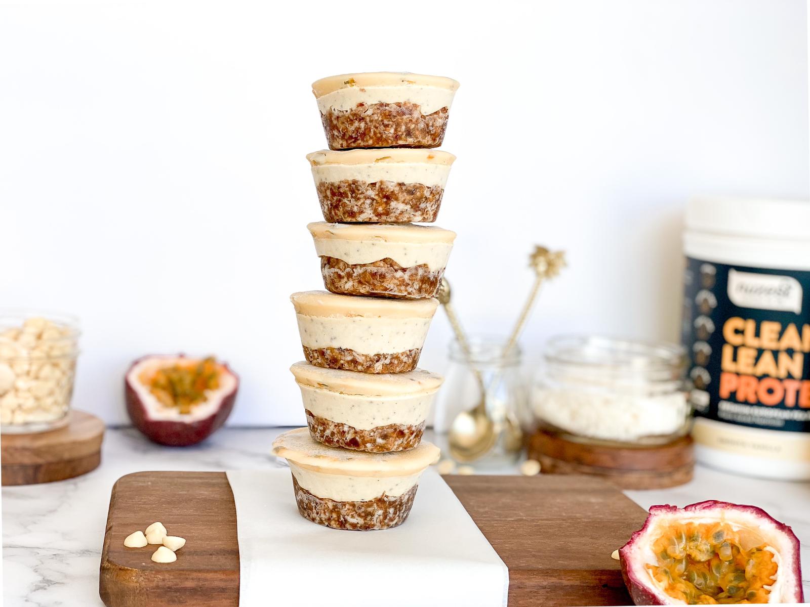 LEMON MERINGUE PASSION FRUIT CHEESECAKES