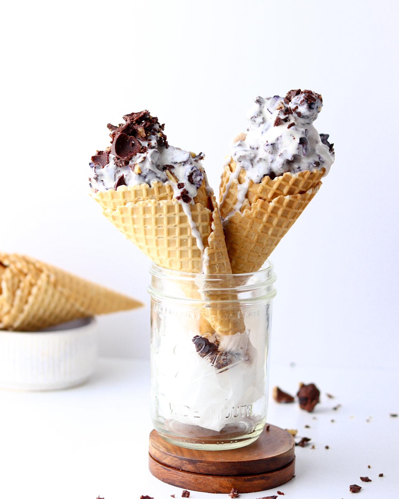 BLUEBERRY CHOCOLATE BARK VANILLA ICE-CREAM