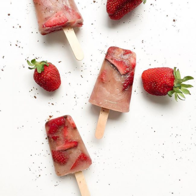 Chocolate Strawberry Protein Popsicles