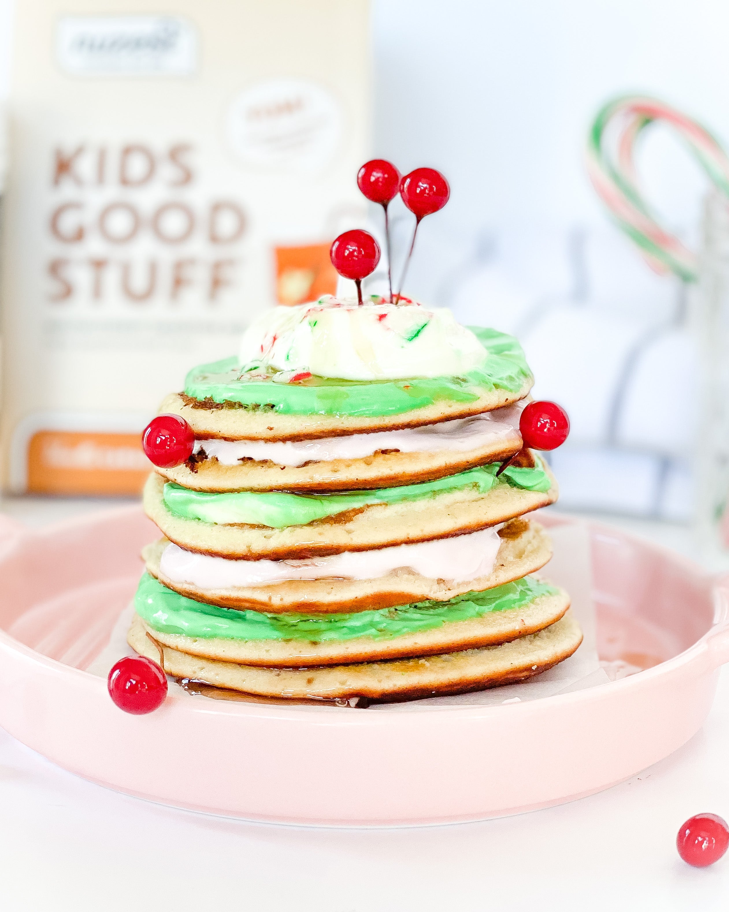 CANDY CANE COCONUT PANCAKES