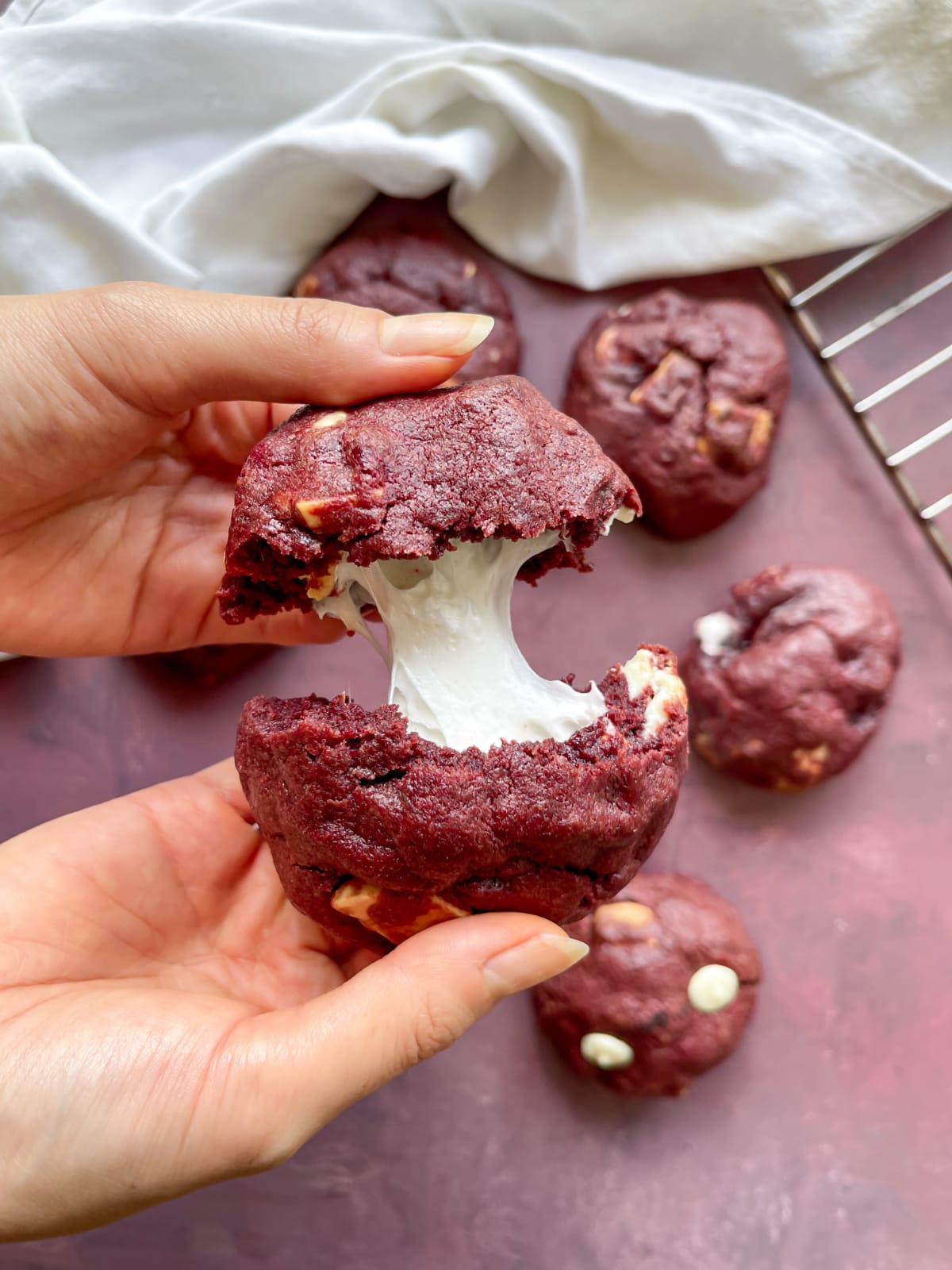 Vegan Red Velvet with Marshmallow Cookie