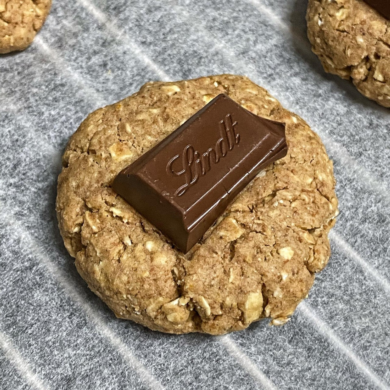 Chocolate Topped Nuzest Oatmeal Cookies